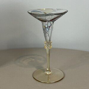 Partylite Mosaic Candle Holder Calypso Stained Glass Tapered 7"